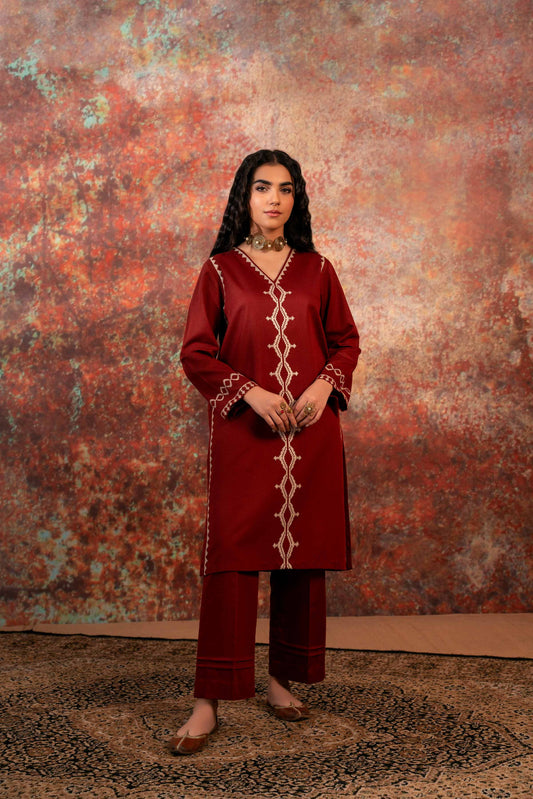 Nishat Linen - 2 Piece - Embroidered Suit - PW23-19
