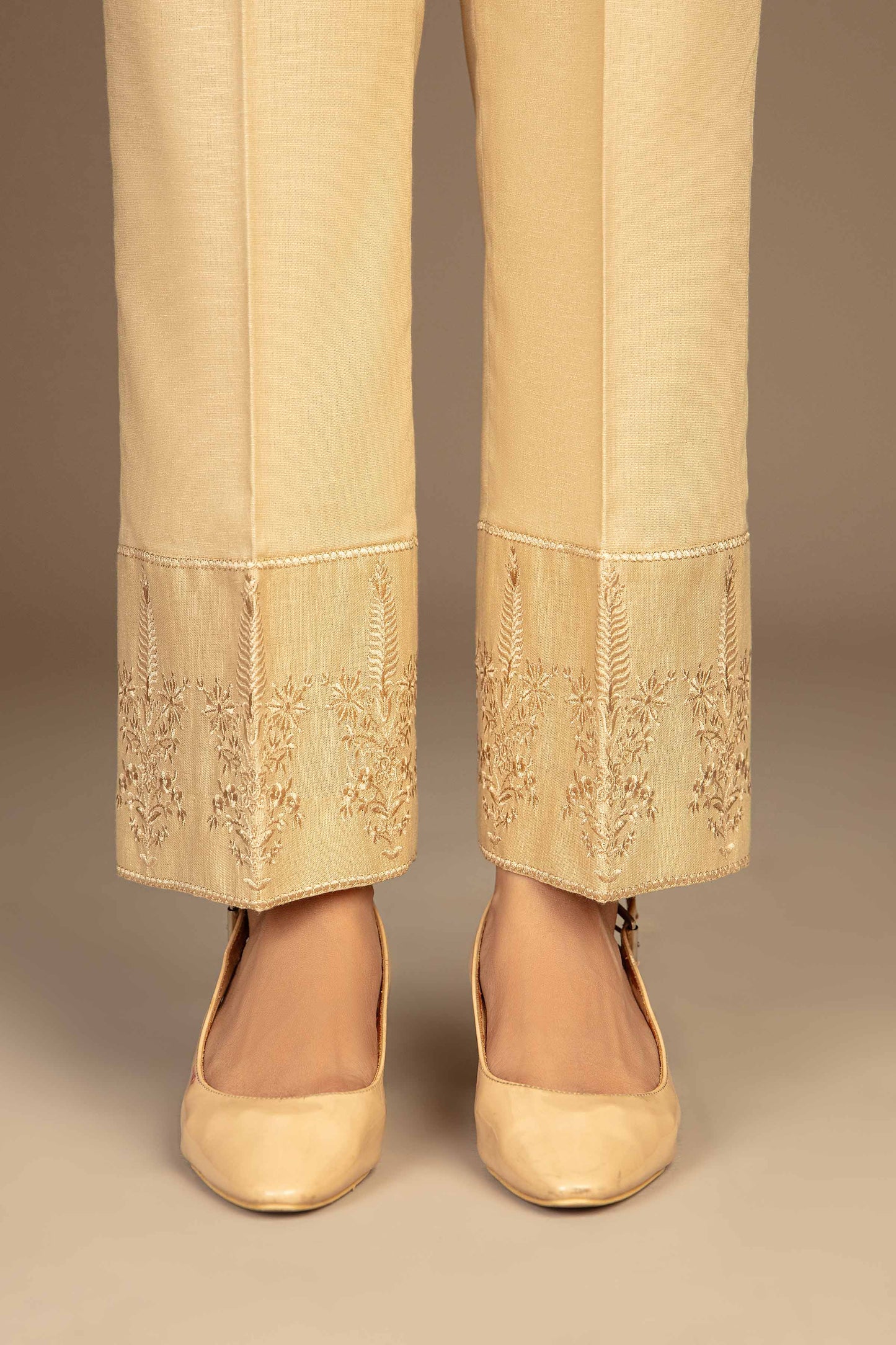 Nishat Linen - Embroidered Trousers - PW23-200