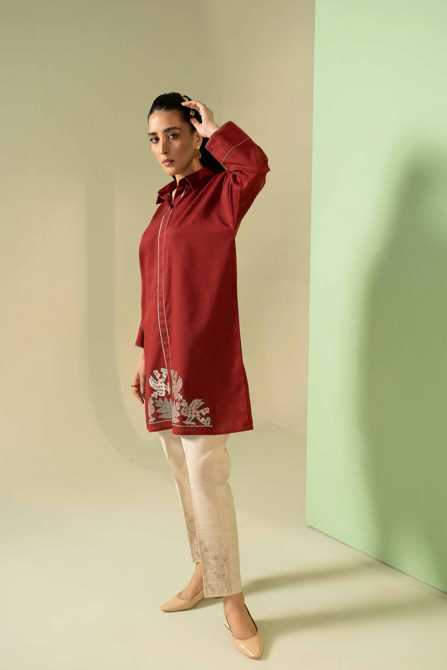 Nishat Linen - Embroidered Shirt - PW23-216