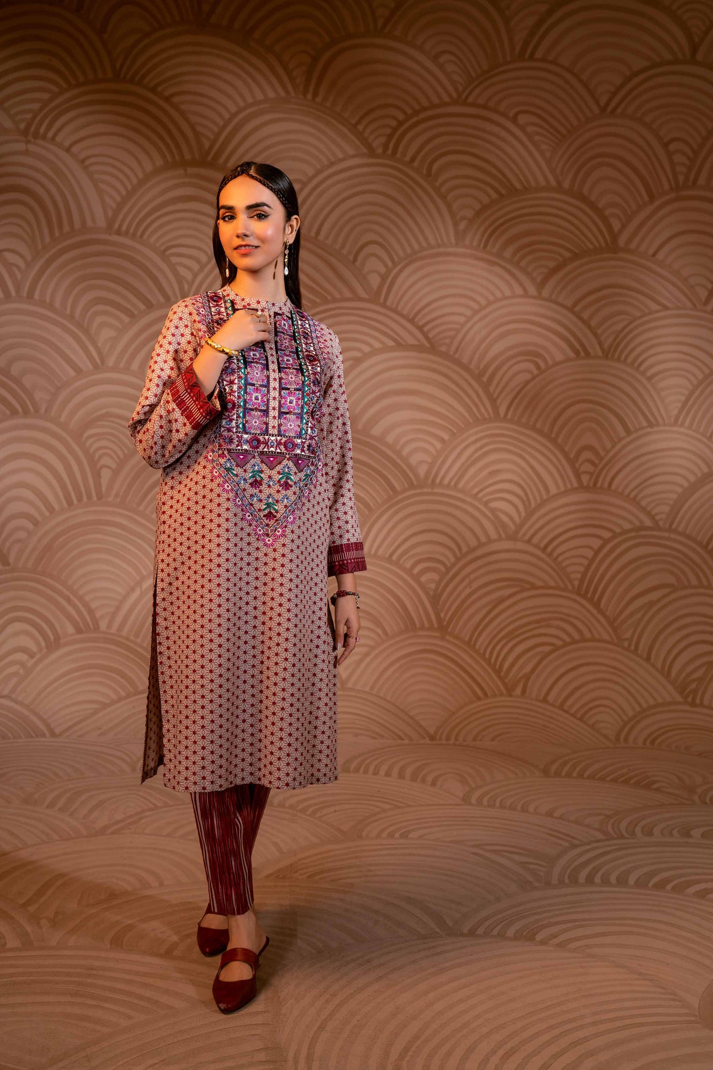 Nishat Linen - 2 Piece - Printed Embroidered Suit - PW23-217