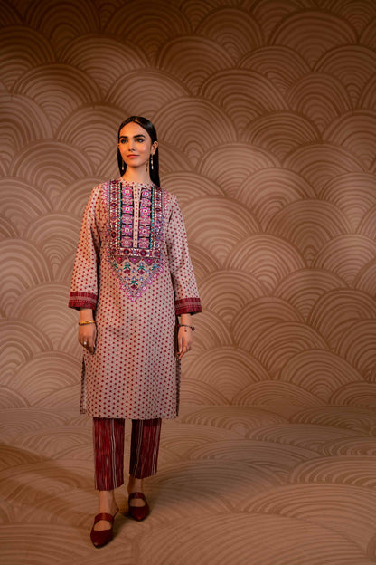 Nishat Linen - 2 Piece - Printed Embroidered Suit - PW23-217