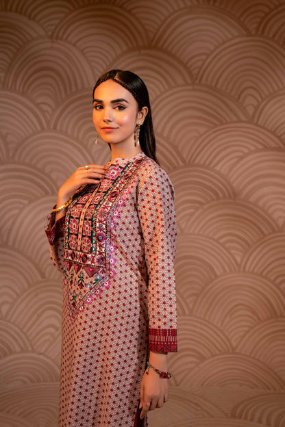 Nishat Linen - 2 Piece - Printed Embroidered Suit - PW23-217