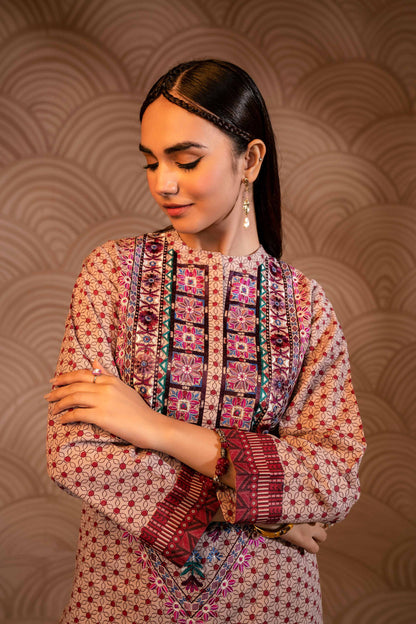 Nishat Linen - 2 Piece - Printed Embroidered Suit - PW23-217