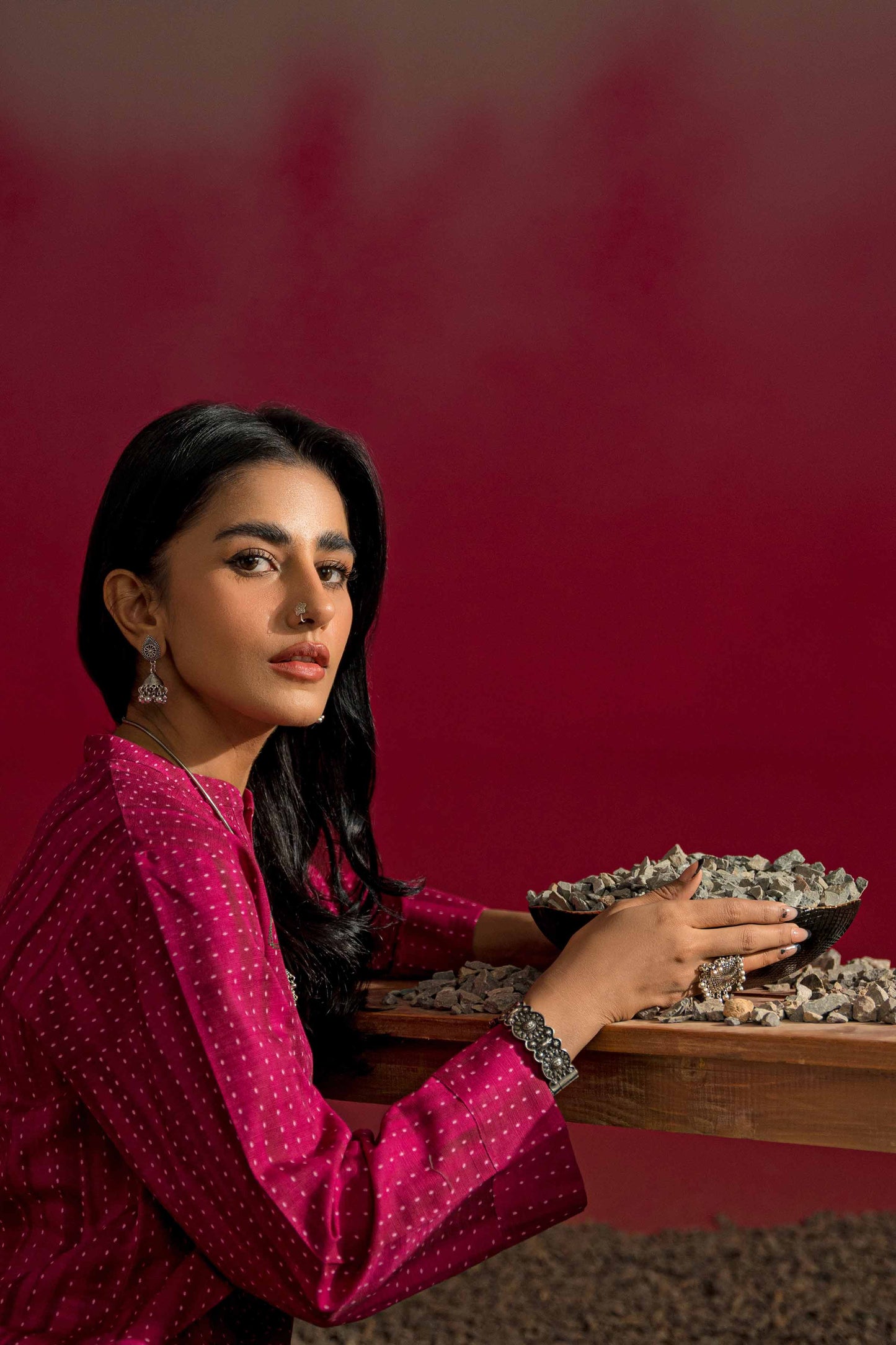 Nishat Linen - Printed Embroidered Shirt - PW23-221