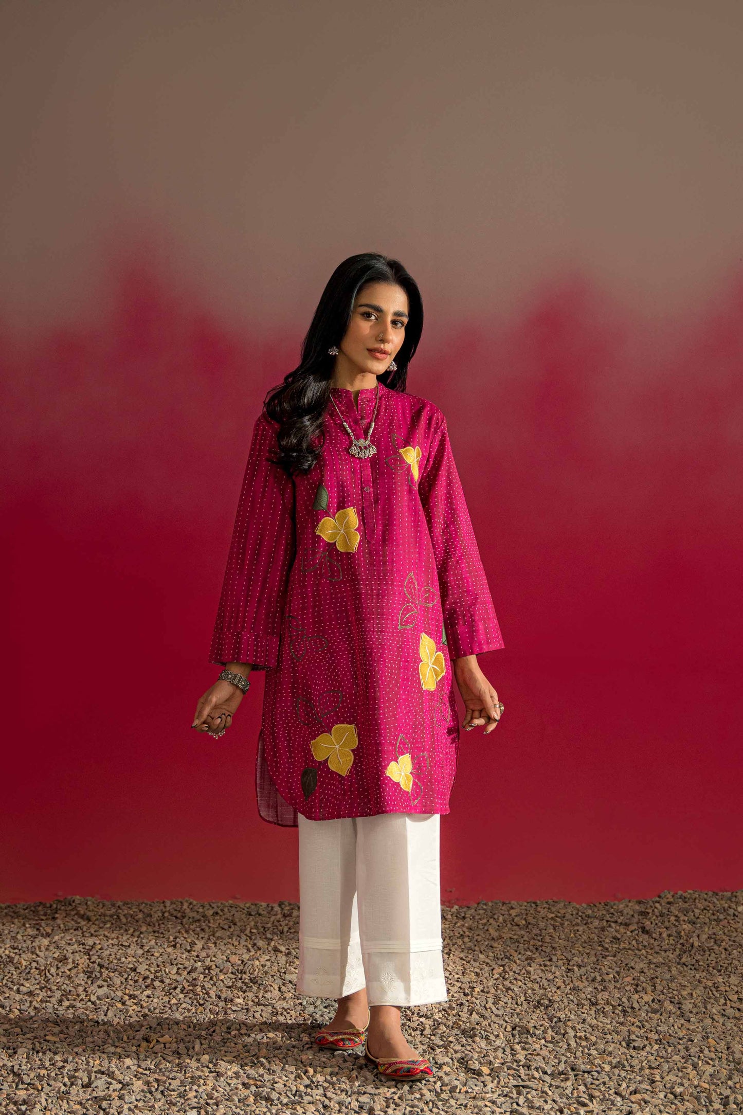 Nishat Linen - Printed Embroidered Shirt - PW23-221