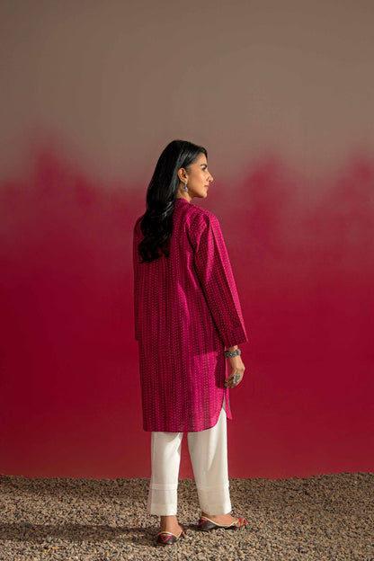 Nishat Linen - Printed Embroidered Shirt - PW23-221