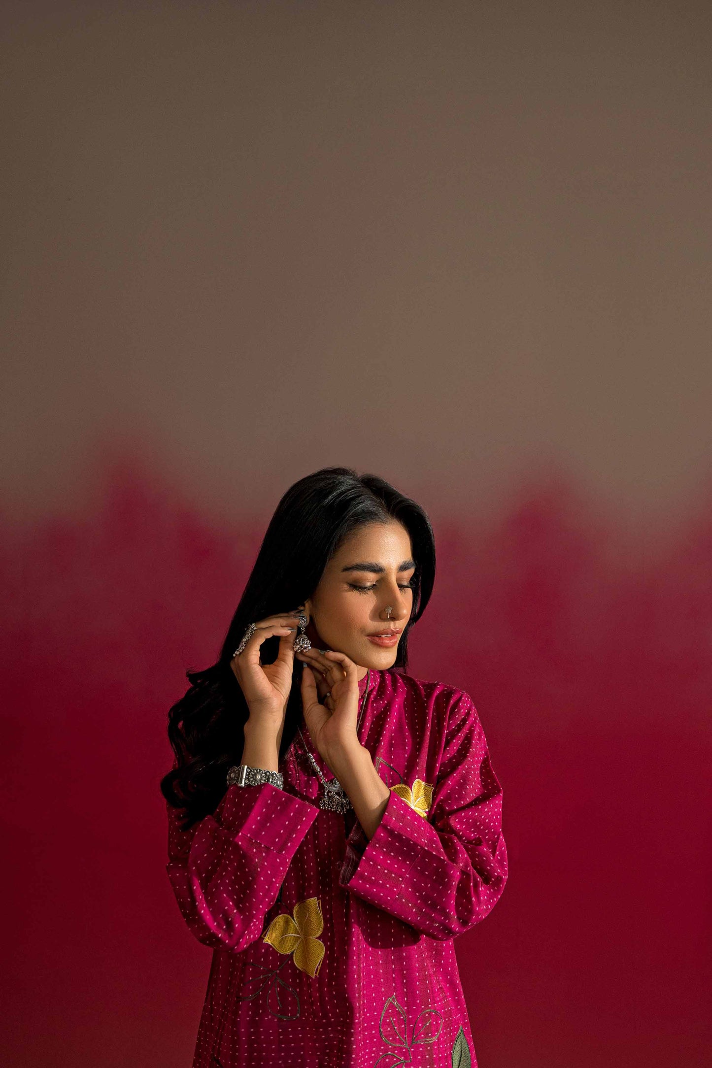 Nishat Linen - Printed Embroidered Shirt - PW23-221