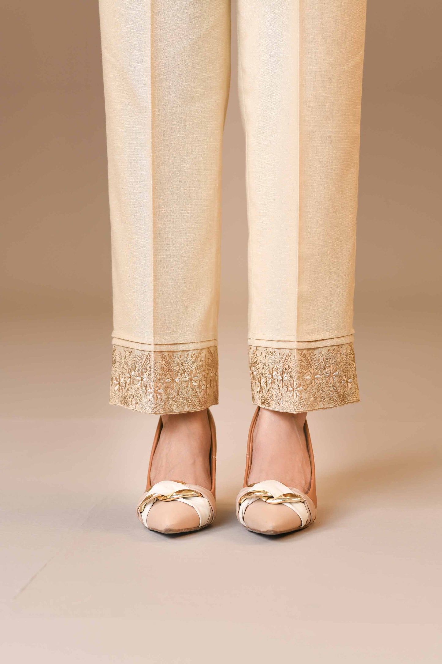Nishat Linen - Embroidered Trousers - PW23-223