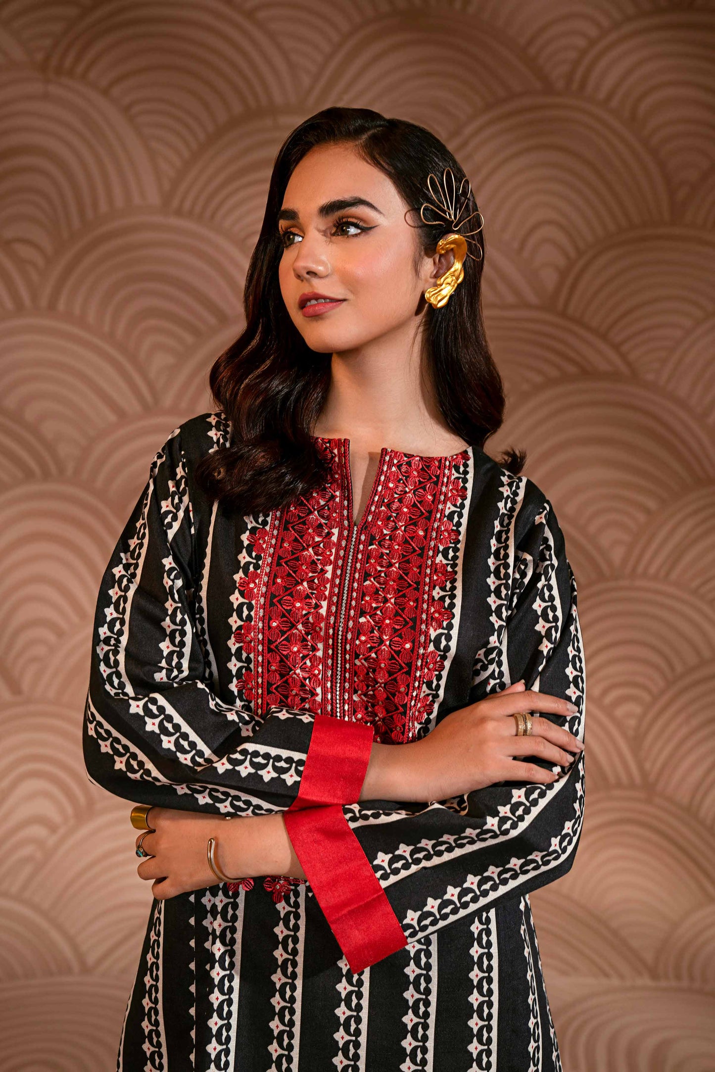 Nishat Linen - 2 Piece - Printed Embroidered Suit - PW23-227