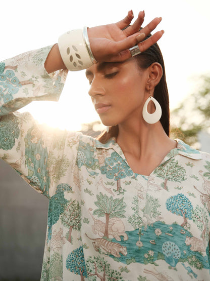 Nishat Linen - Printed Shirt - PW23-230