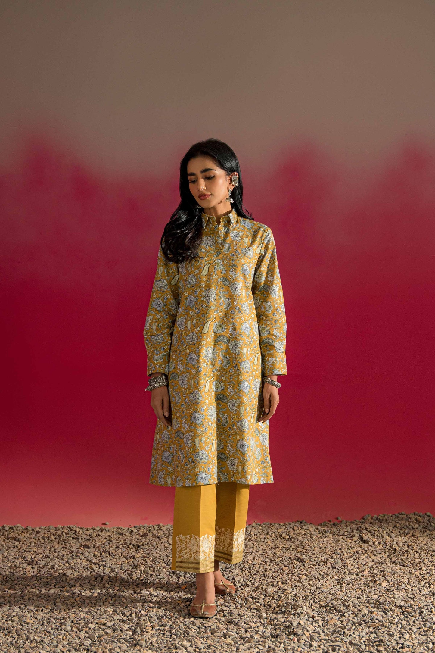 Nishat Linen - 2 Piece - Printed Embroidered Suit - PW23-240