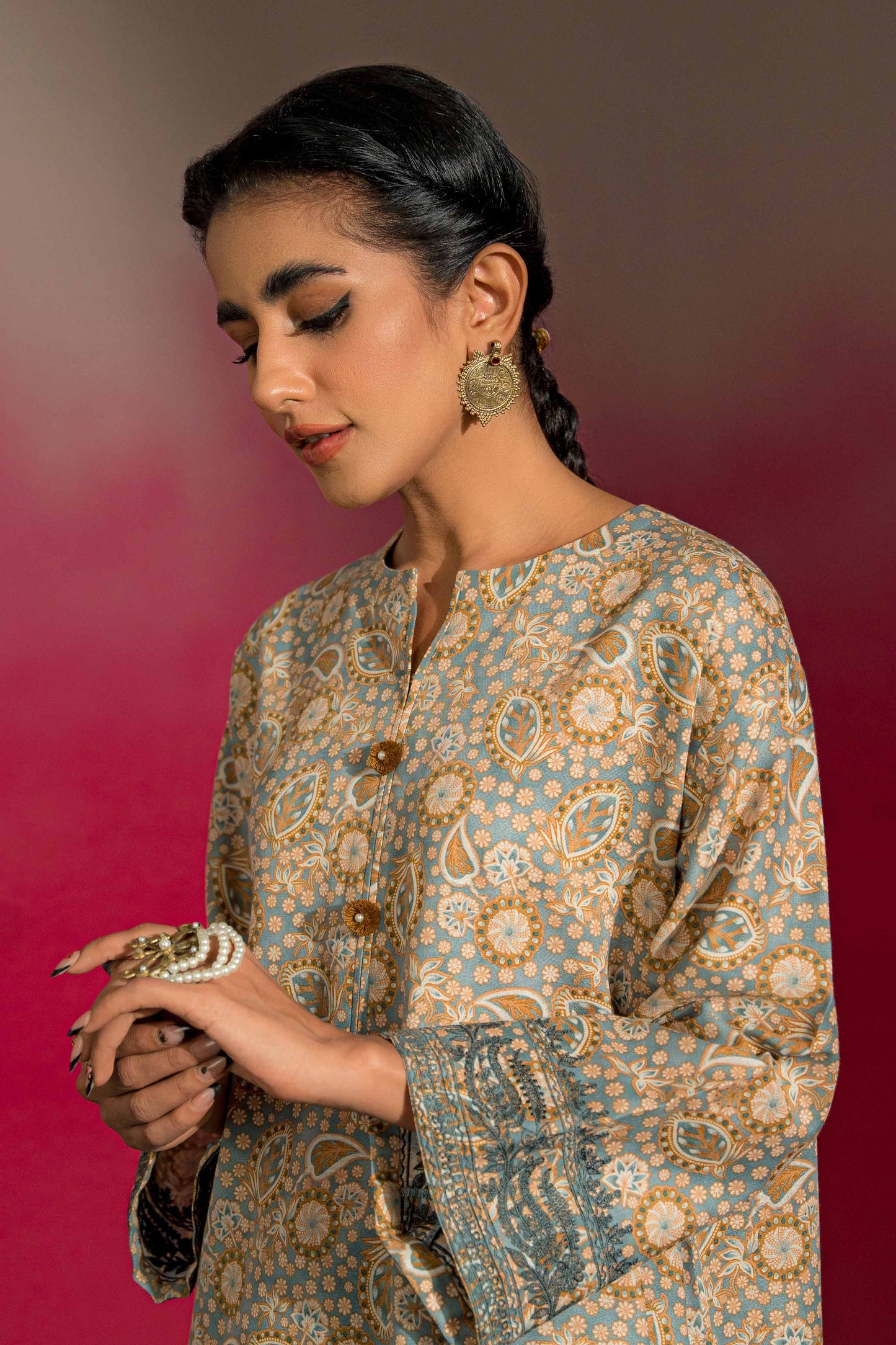 Nishat Linen - 2 Piece - Printed Embroidered Suit - PW23-243