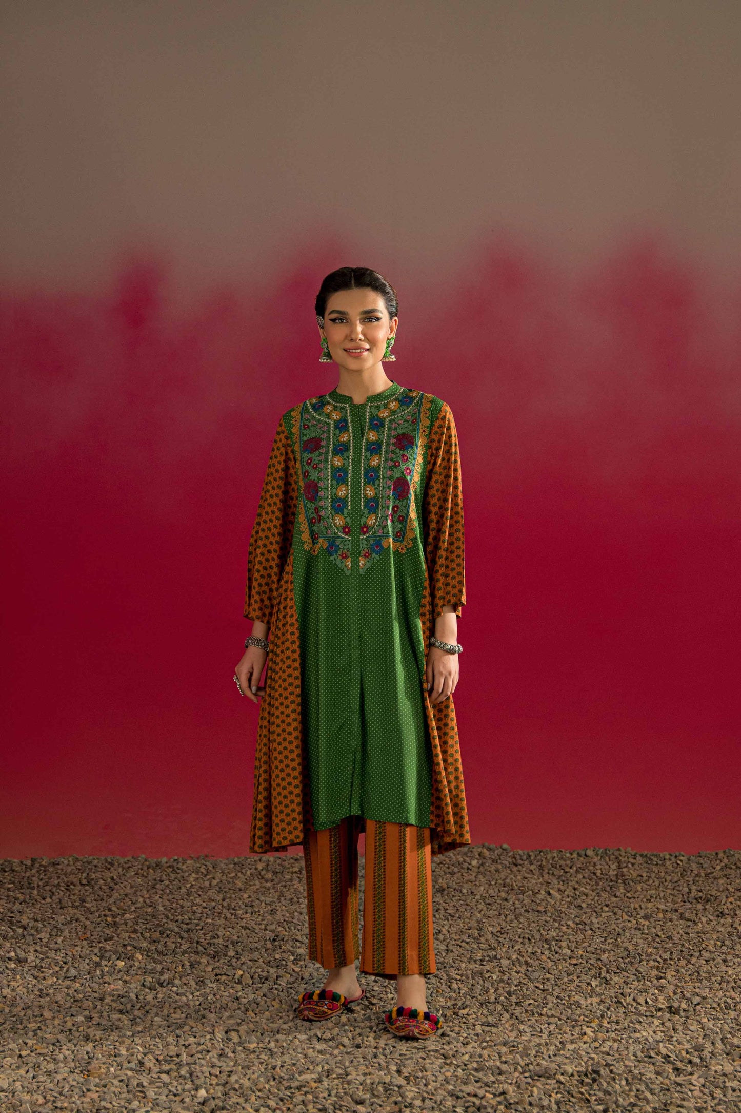 Nishat Linen - 2 Piece - Printed Embroidered Suit - PW23-244