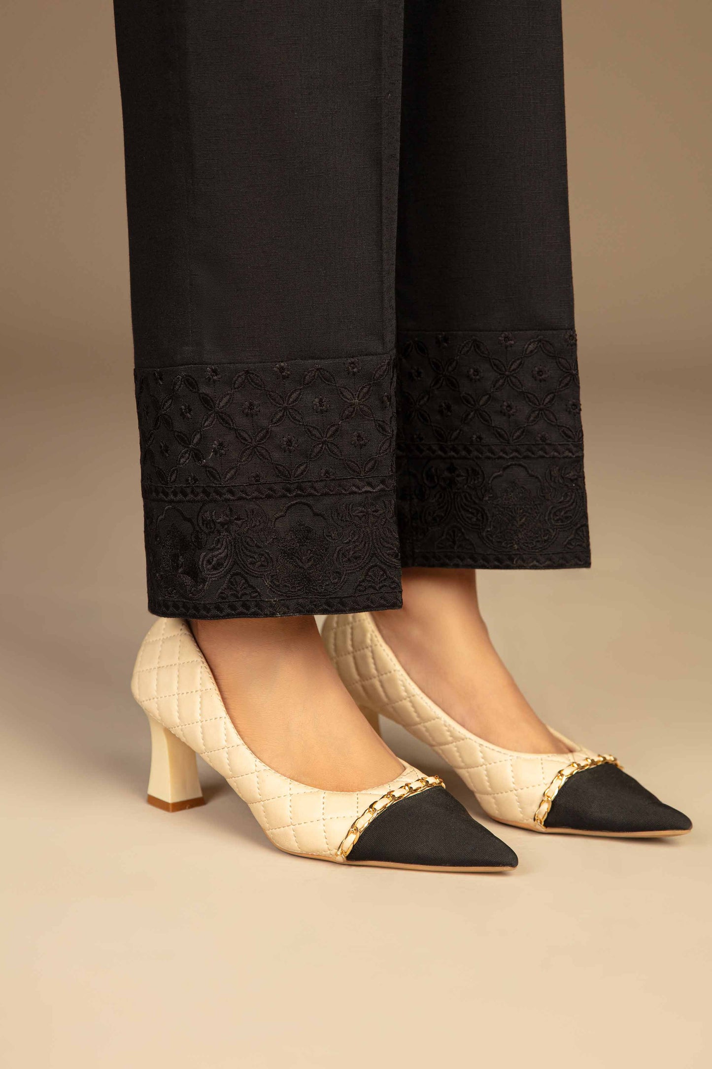 Nishat Linen - Embroidered Trousers - PW23-245