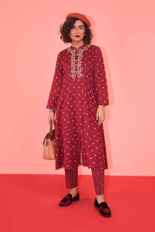 Nishat Linen - 2 Piece - Printed Embroidered Suit - PW23-247