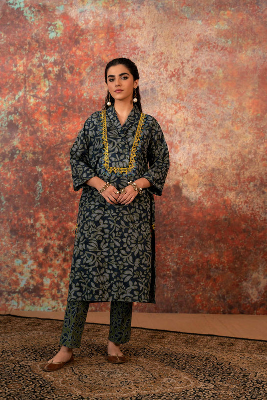 Nishat Linen - 2 Piece - Printed Embroidered Suit - PW23-252