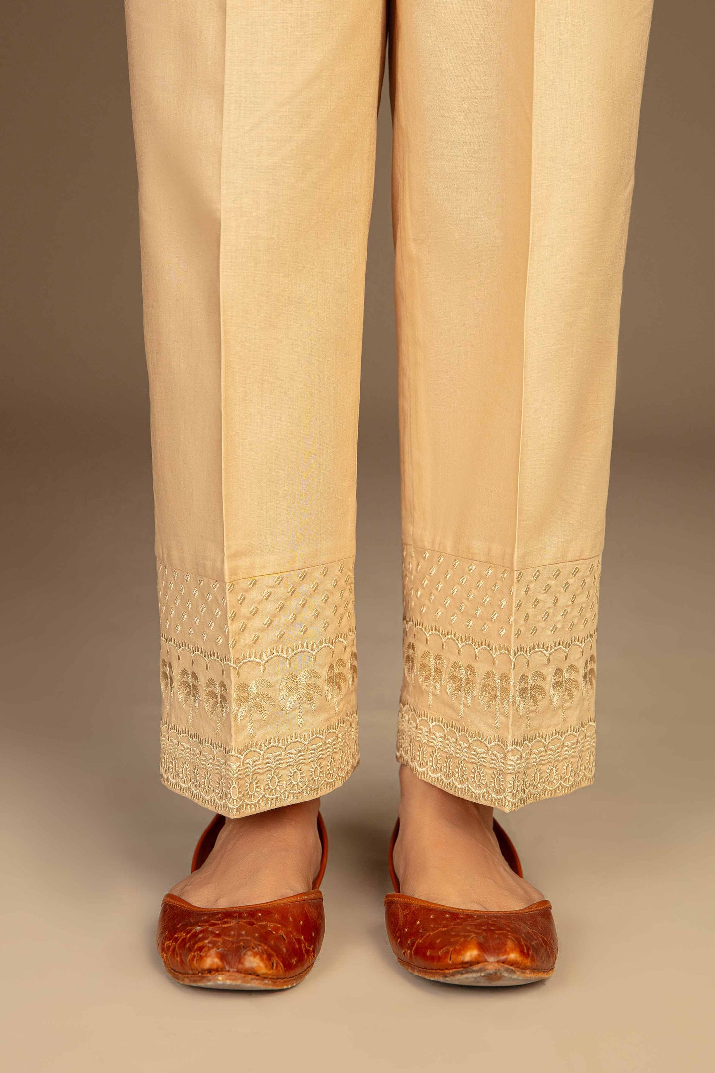 Nishat Linen - Embroidered Trousers - PW23-253