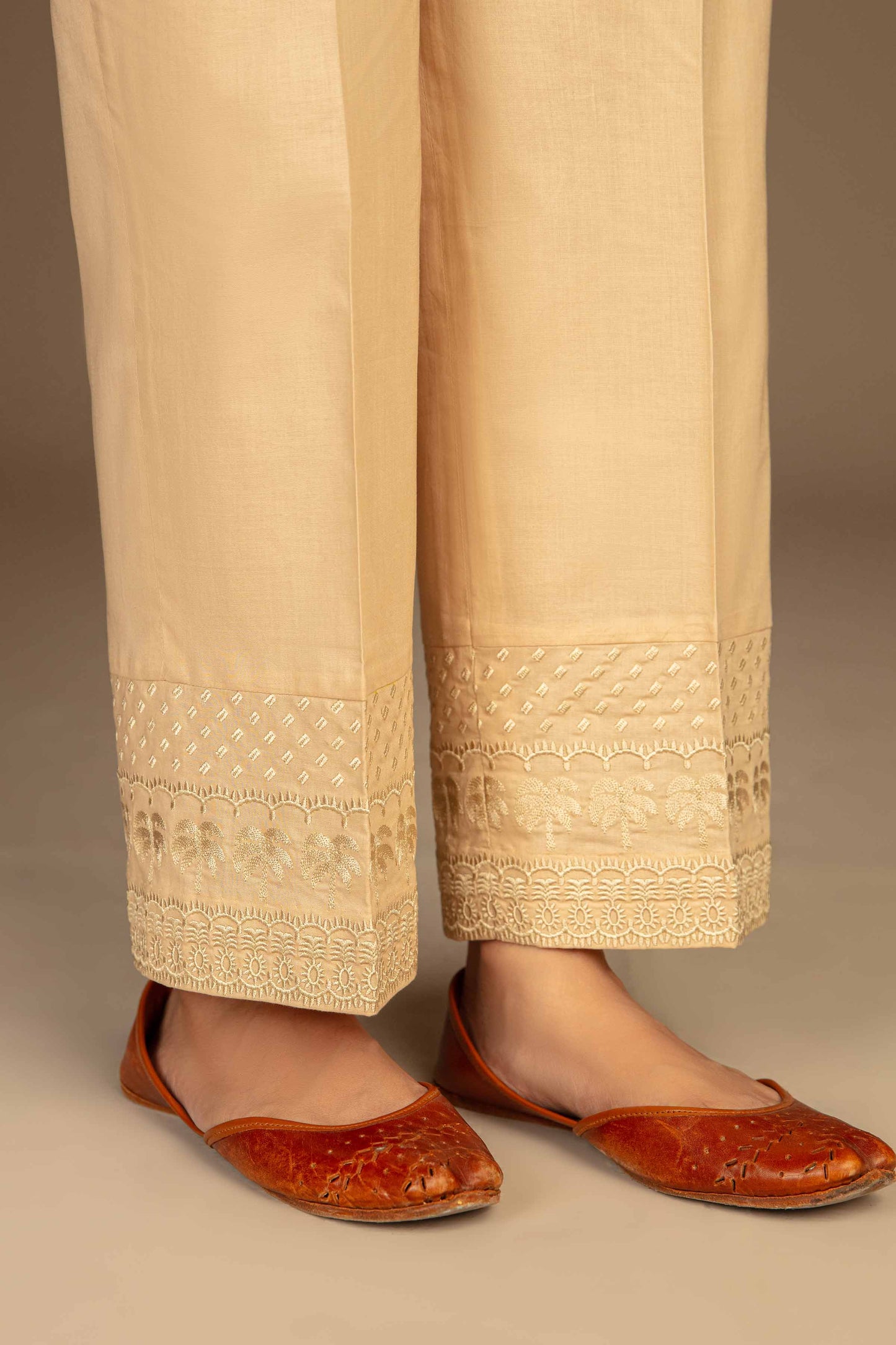 Nishat Linen - Embroidered Trousers - PW23-253