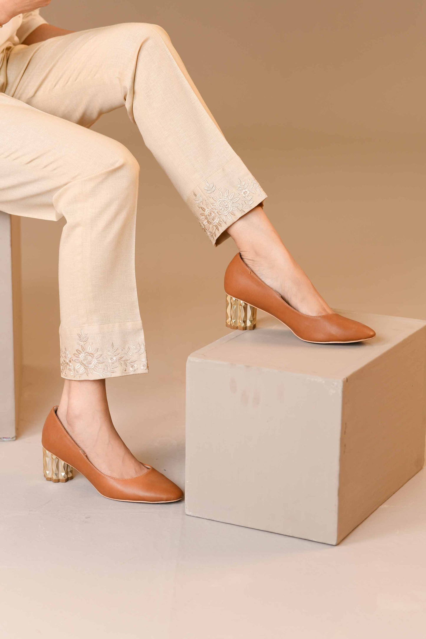 Nishat Linen - Embroidered Trousers - PW23-257