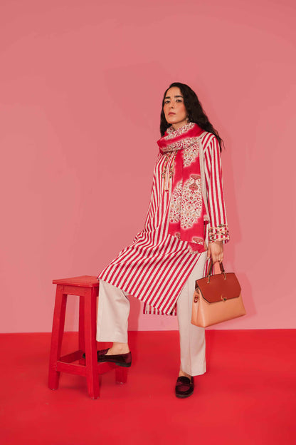Nishat Linen - 3 Piece - Printed Embroidered Suit - PW23-260