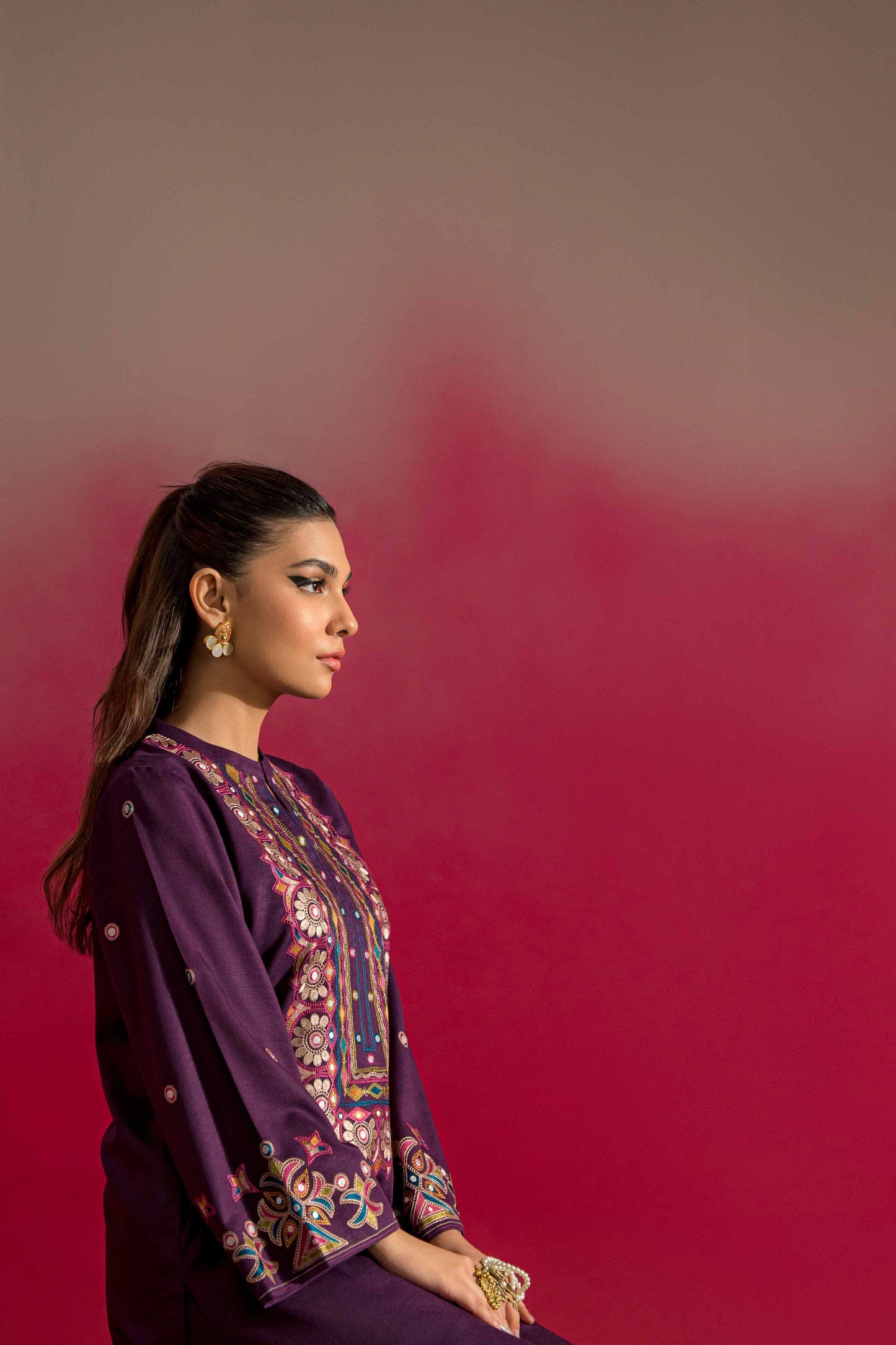 Nishat Linen - 2 Piece - Embroidered Suit - PW23-27