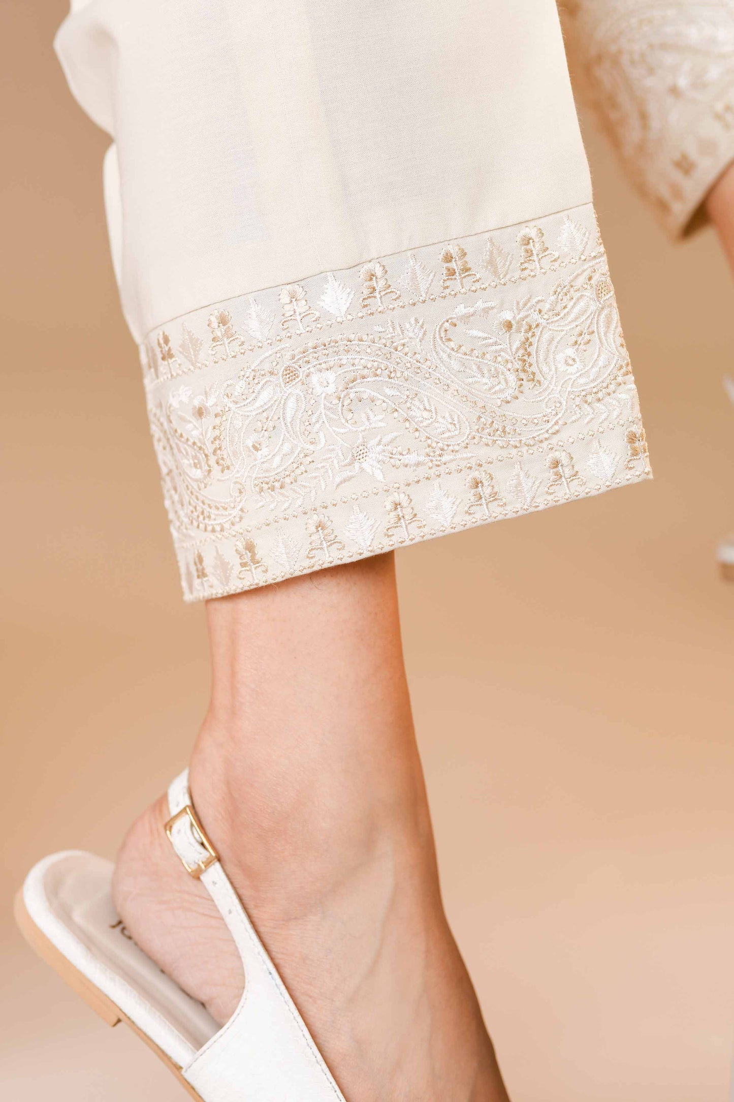 Nishat Linen - Embroidered Trousers - PW23-270
