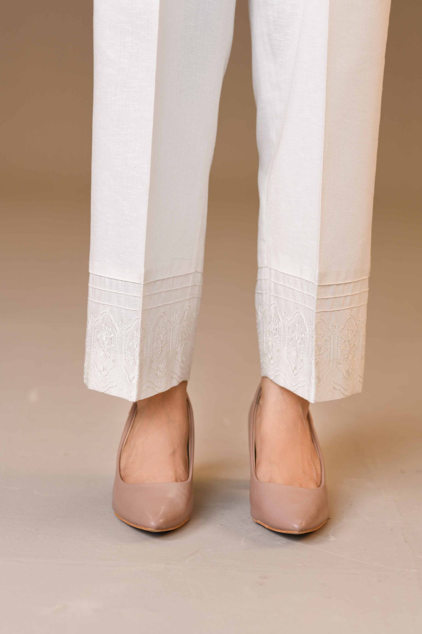 Nishat Linen - Embroidered Trousers - PW23-271