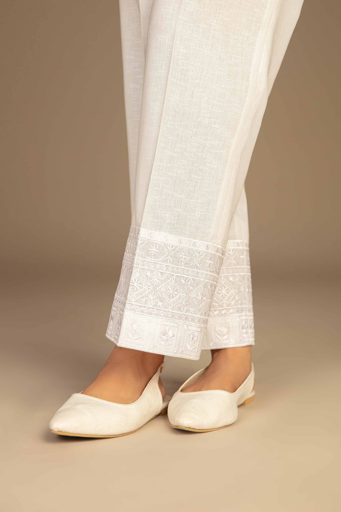 Nishat Linen - Embroidered Trousers - PW23-272