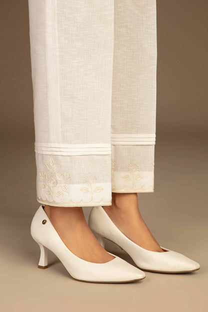 Nishat Linen - Embroidered Trousers - PW23-274