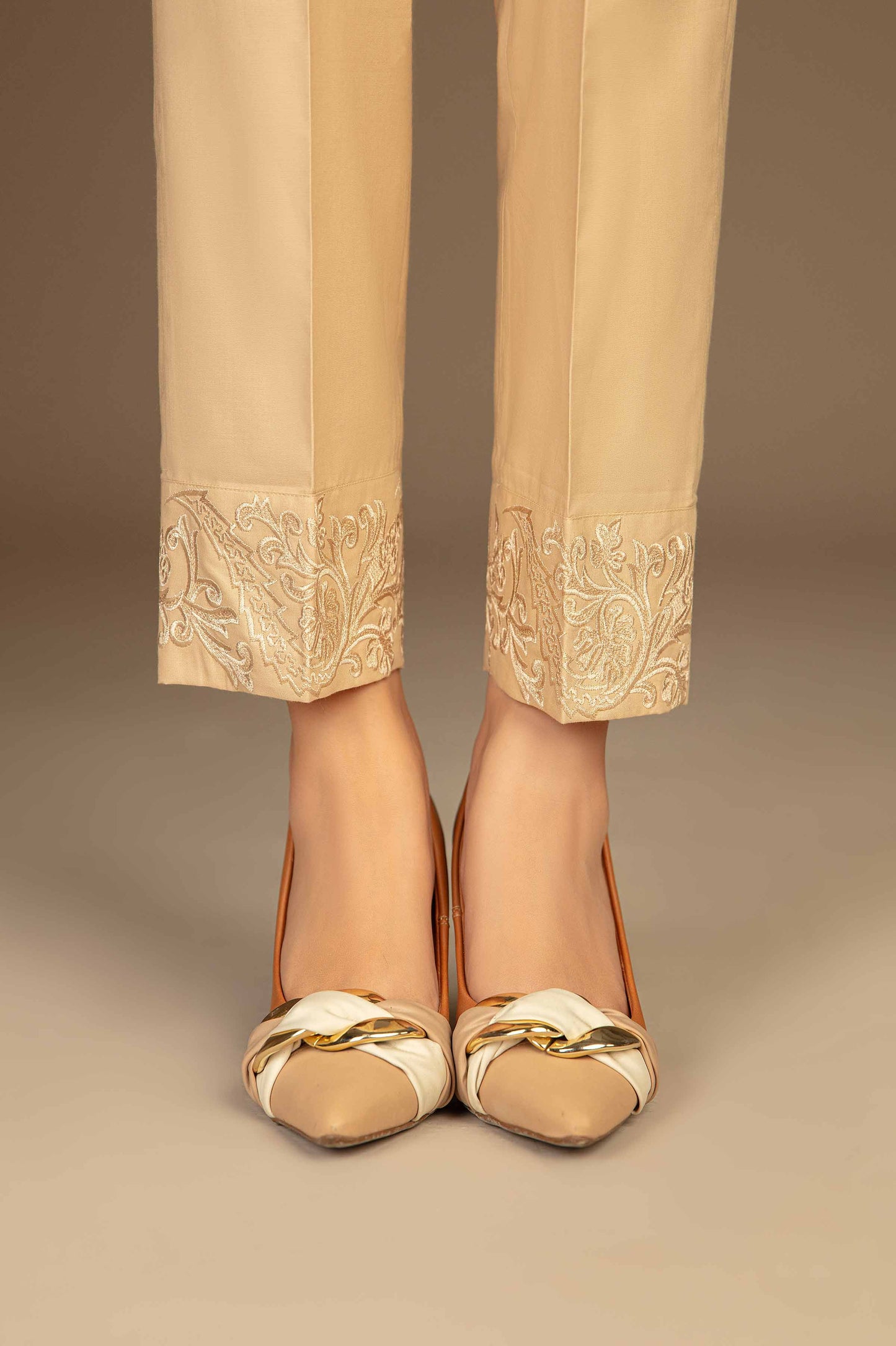 Nishat Linen - Embroidered Trousers - PW23-276