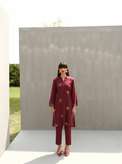 Nishat Linen - 2 Piece - Embroidered Suit - PW23-28