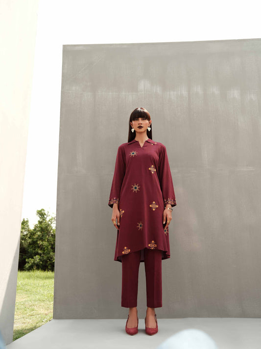 Nishat Linen - 2 Piece - Embroidered Suit - PW23-28