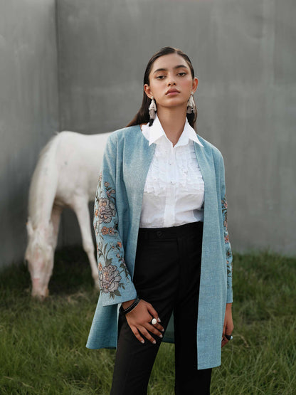 Nishat Linen - Embroidered Jacket - PW23-283