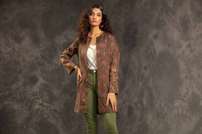 Nishat Linen - Printed Embroidered Jacket - PW23-284