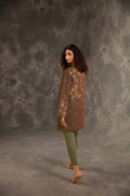 Nishat Linen - Printed Embroidered Jacket - PW23-284