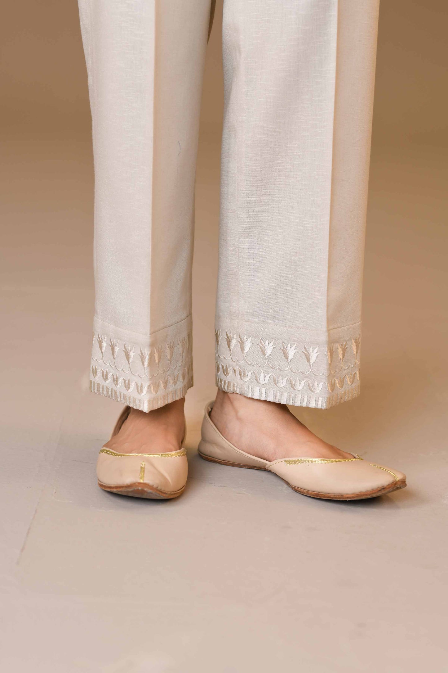 Nishat Linen - Embroidered Trousers - PW23-295