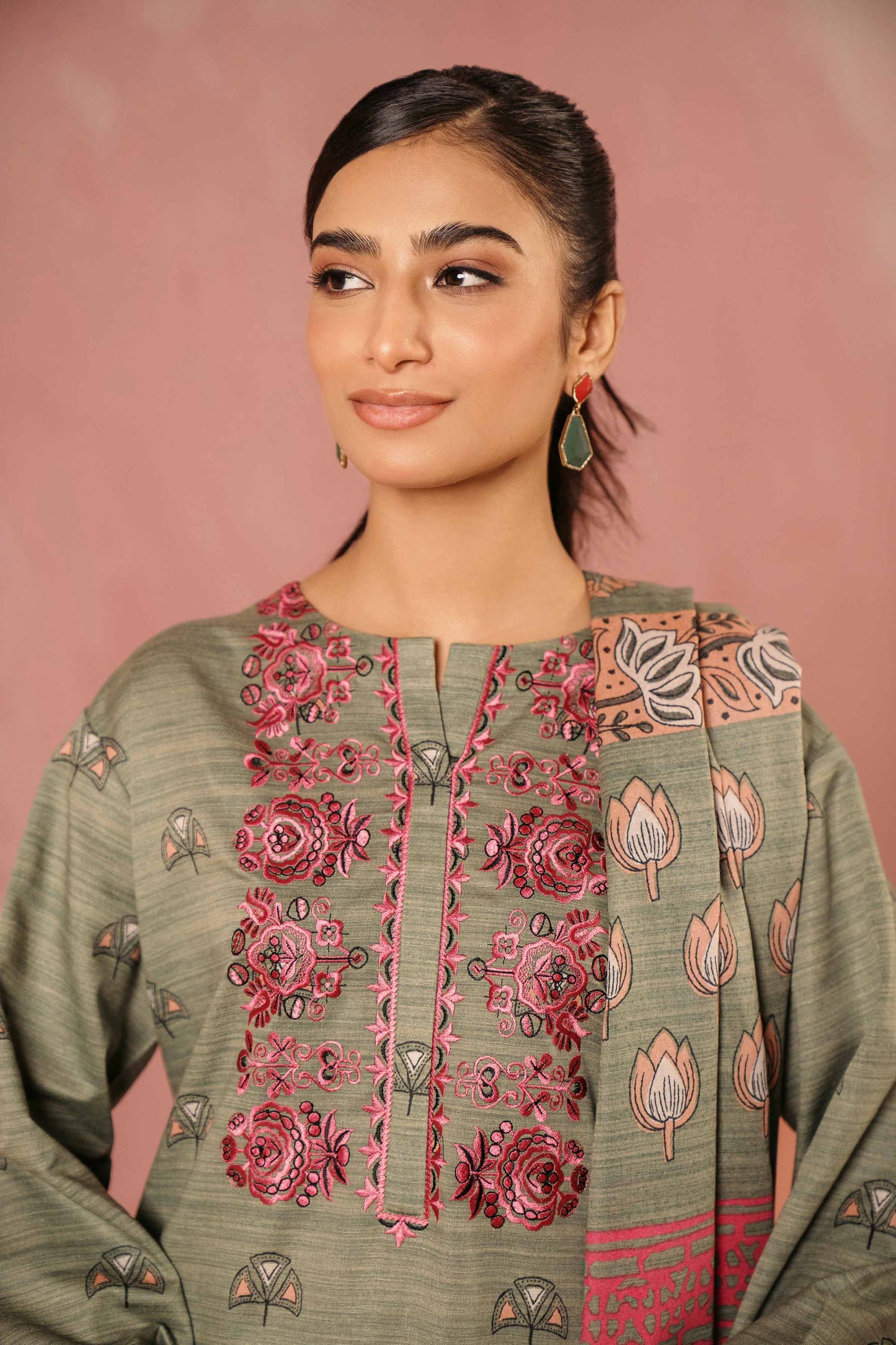 Nishat Linen - 3 Piece - Printed Embroidered Suit - PW23-298