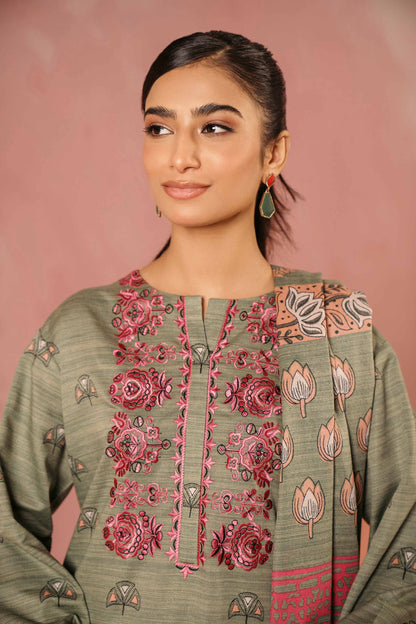 Nishat Linen - 3 Piece - Printed Embroidered Suit - PW23-298