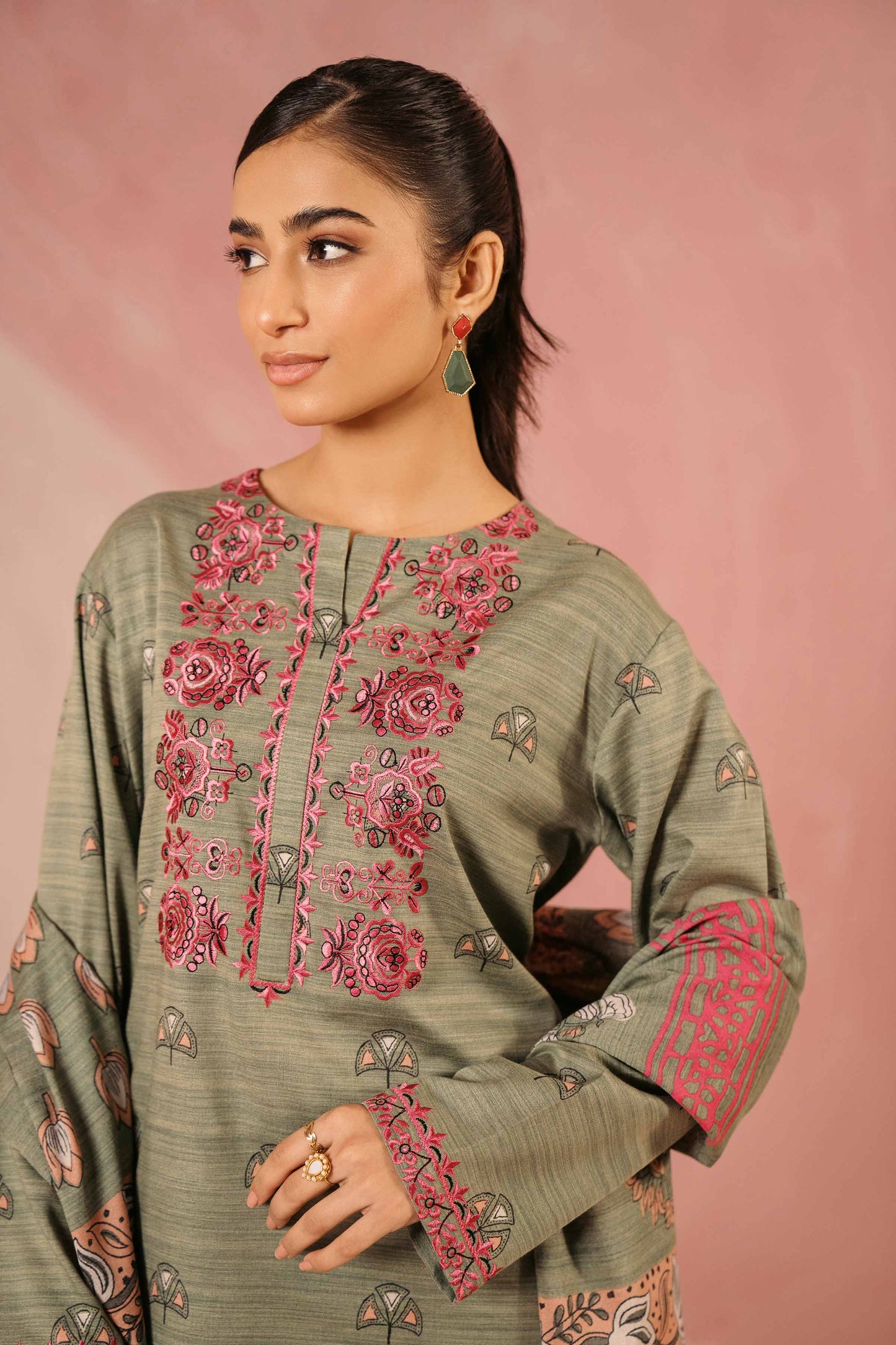 Nishat Linen - 3 Piece - Printed Embroidered Suit - PW23-298