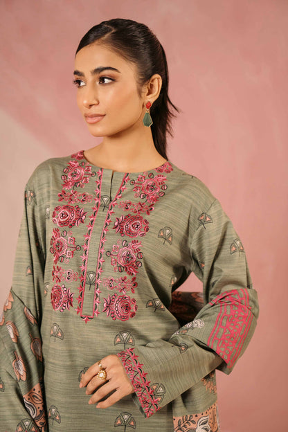 Nishat Linen - 3 Piece - Printed Embroidered Suit - PW23-298