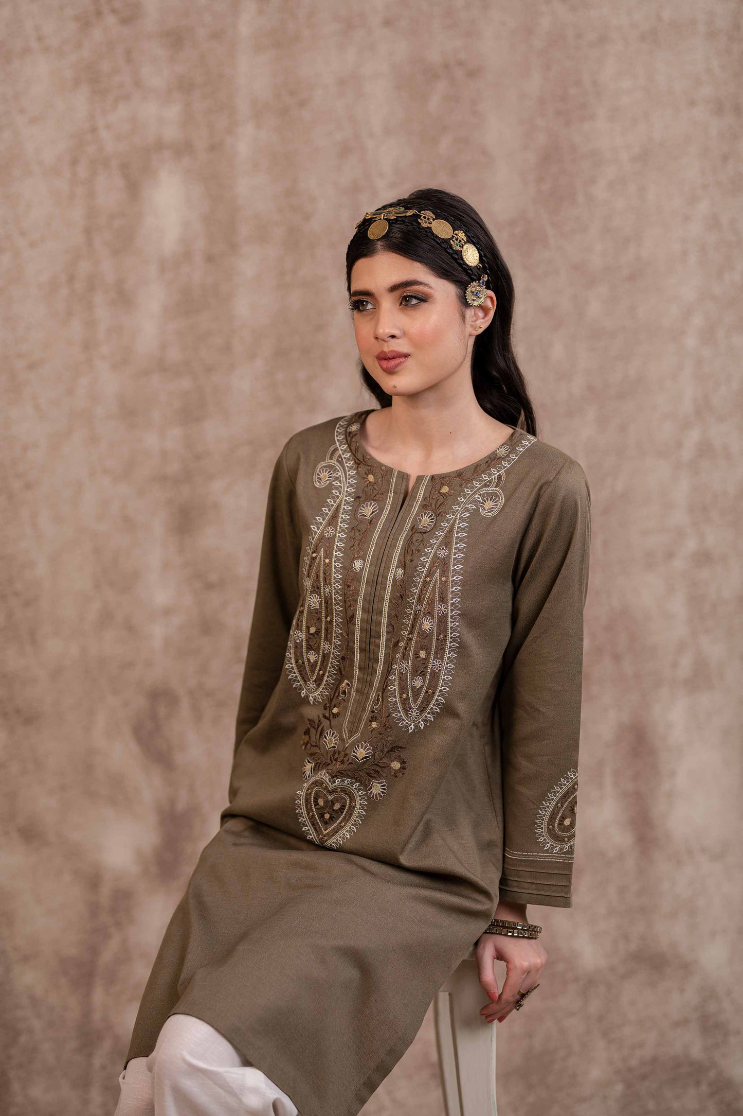 Nishat Linen - Embroidered Shirt - PW23-30