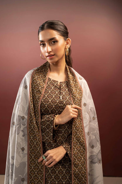Nishat Linen - 3 Piece - Printed Embroidered Suit - PW23-301