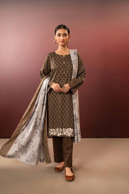 Nishat Linen - 3 Piece - Printed Embroidered Suit - PW23-301