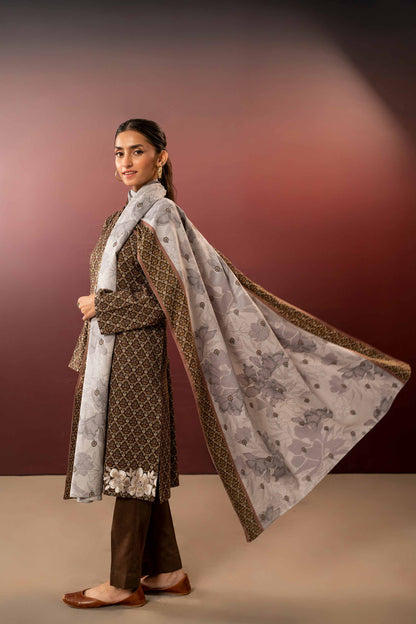 Nishat Linen - 3 Piece - Printed Embroidered Suit - PW23-301