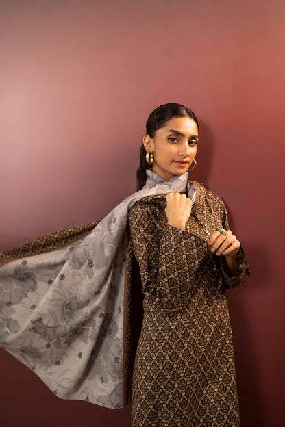 Nishat Linen - 3 Piece - Printed Embroidered Suit - PW23-301