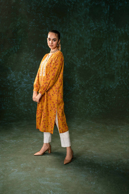 Nishat Linen - Printed Embroidered Shirt - PW23-305