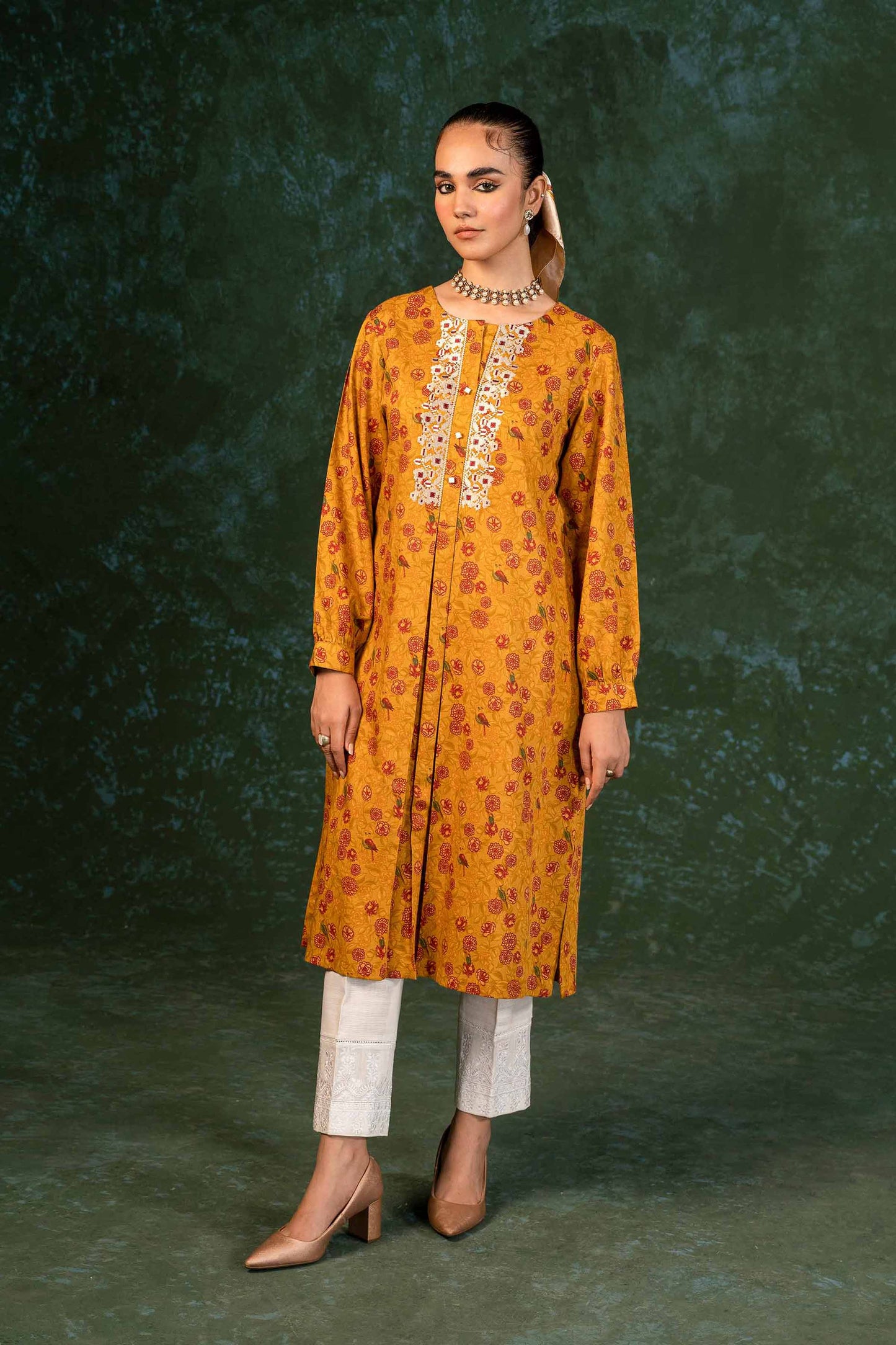 Nishat Linen - Printed Embroidered Shirt - PW23-305