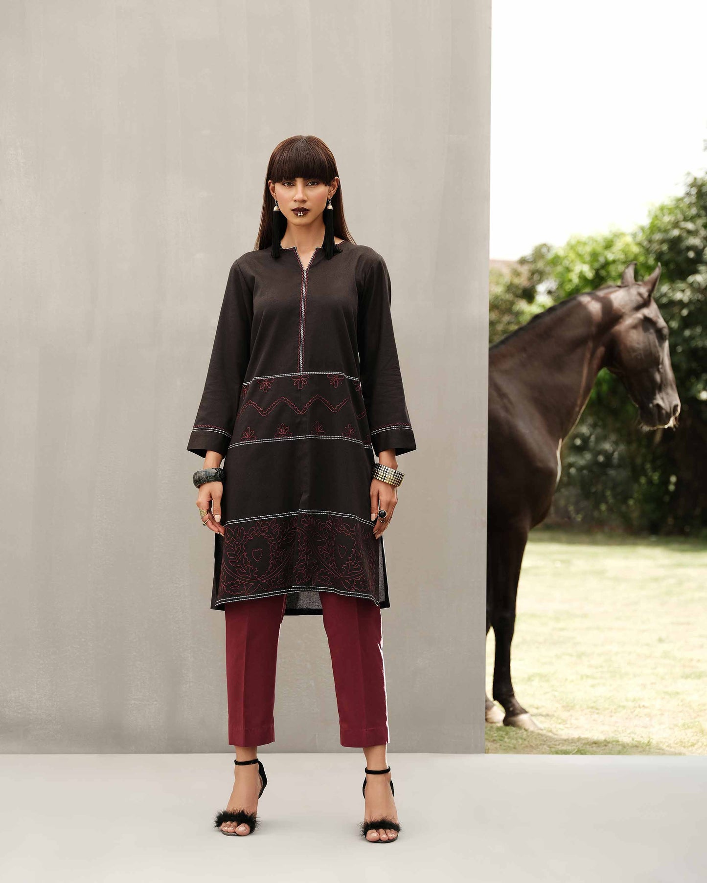 Nishat Linen - Embroidered Shirt - PW23-33