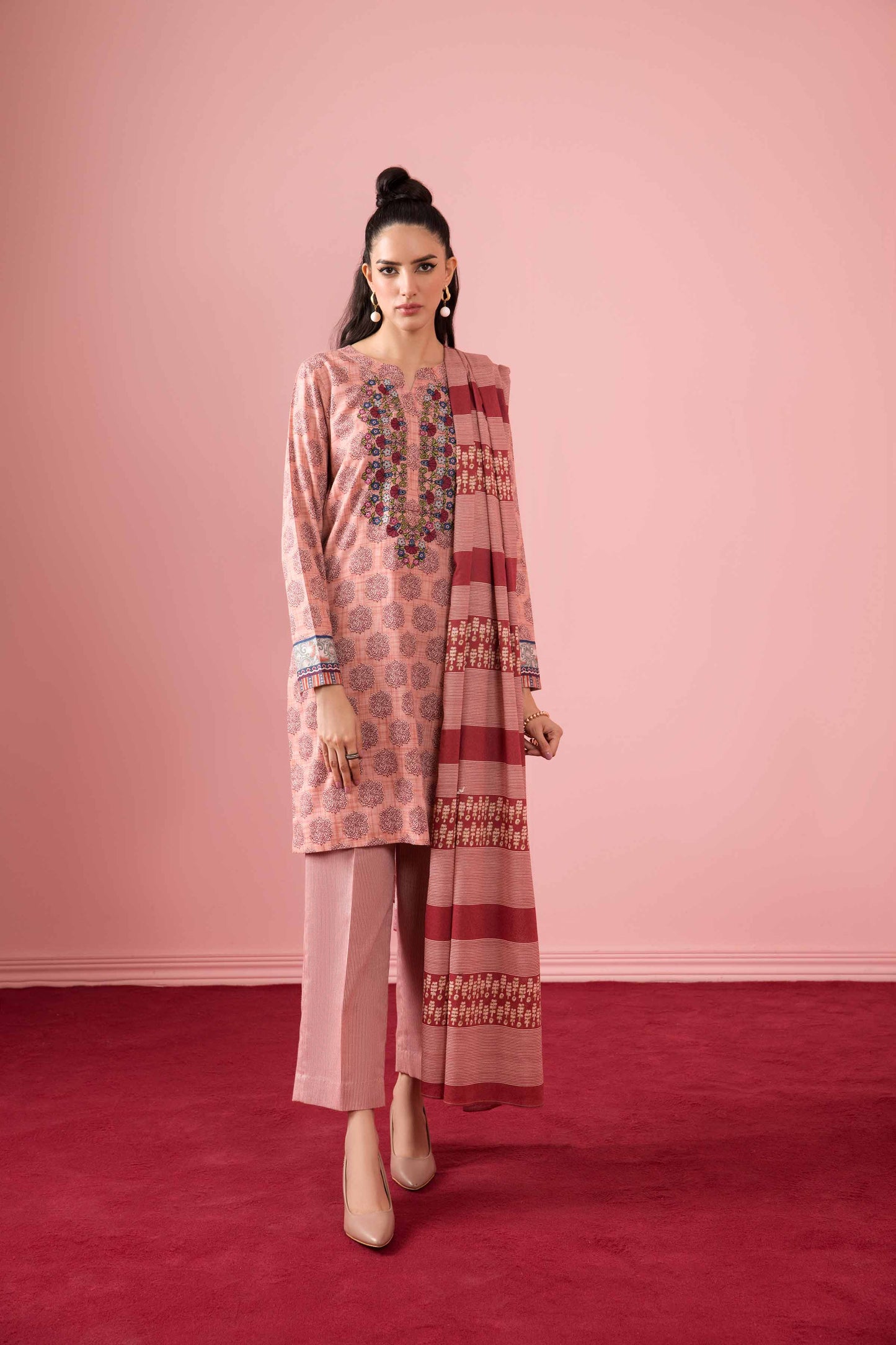 Nishat Linen - 3 Piece - Printed Embroidered Suit - PW23-332