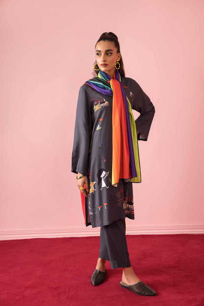 Nishat Linen - 3 Piece - Printed Suit - PW23-337